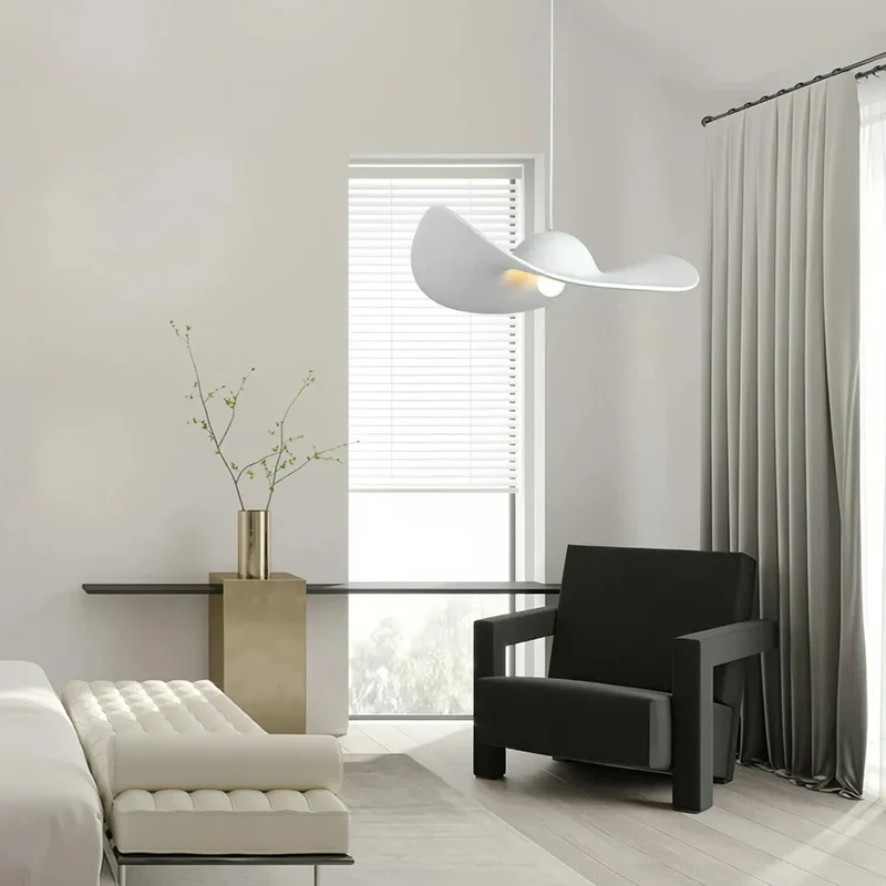 Pendelleuchte in Hutform, Weiß, modern, für das Esszimmer