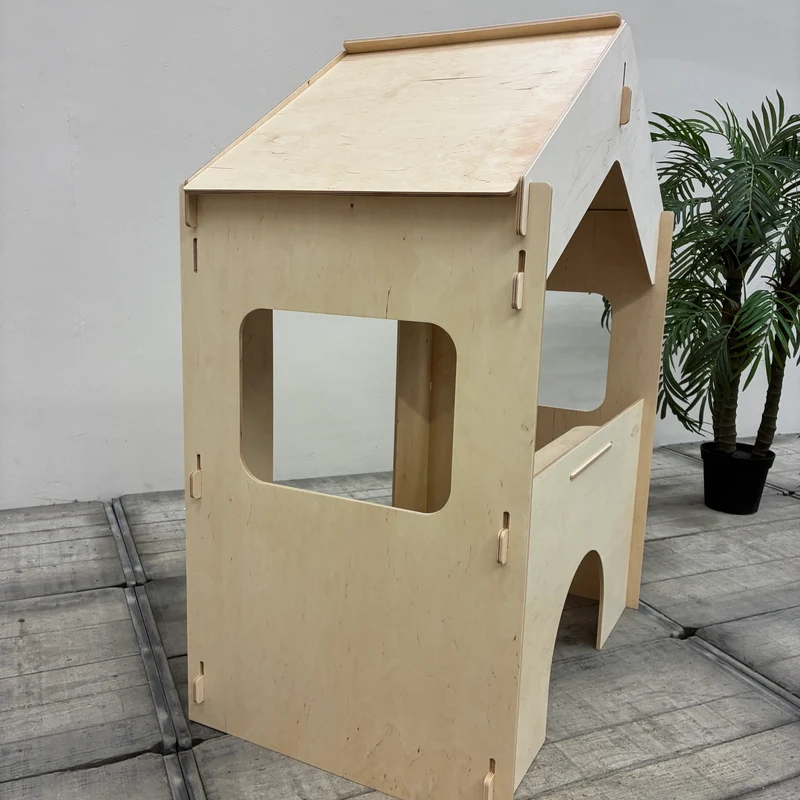 KidsDepot Kinderspielhaus Spielhaus Holz Multiplex Indoor Stecksystem