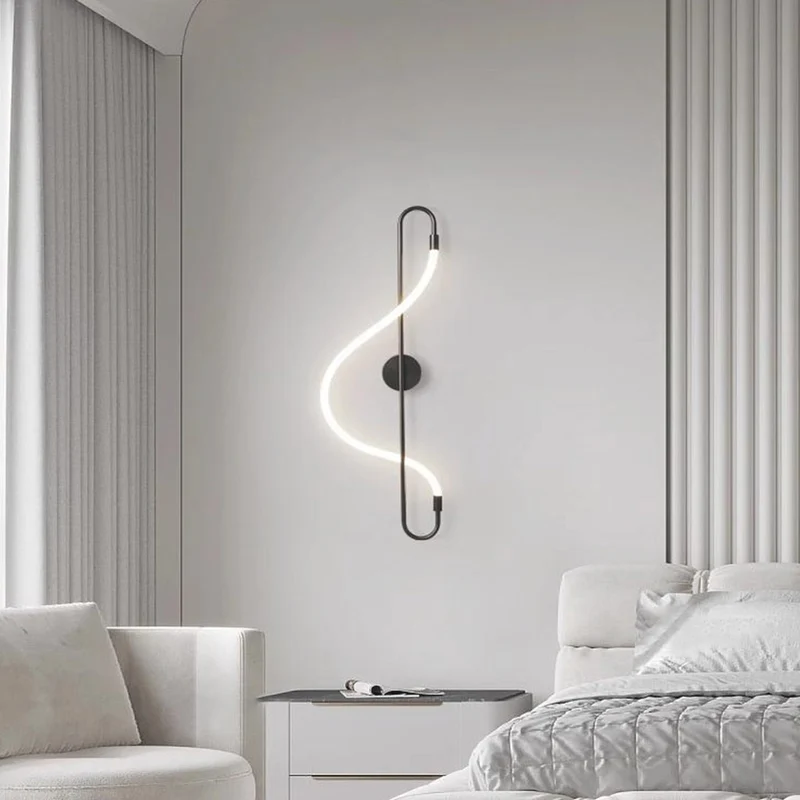 Wall Light Artistic Music Note Tube Copper Eye Care LED
