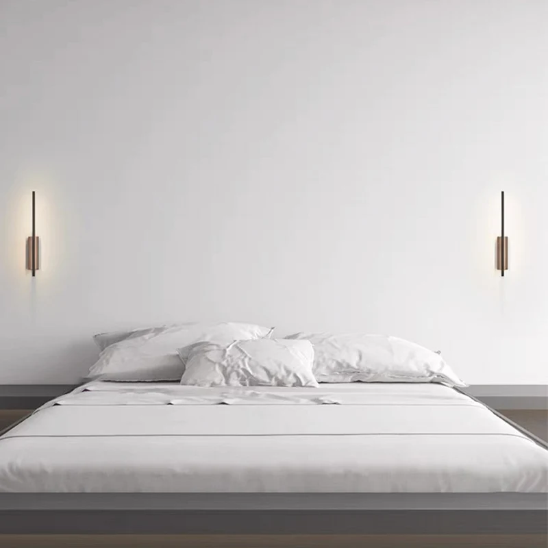 Wall Lamp Minimalist Copper Full Spectrum LED, Black / Gold