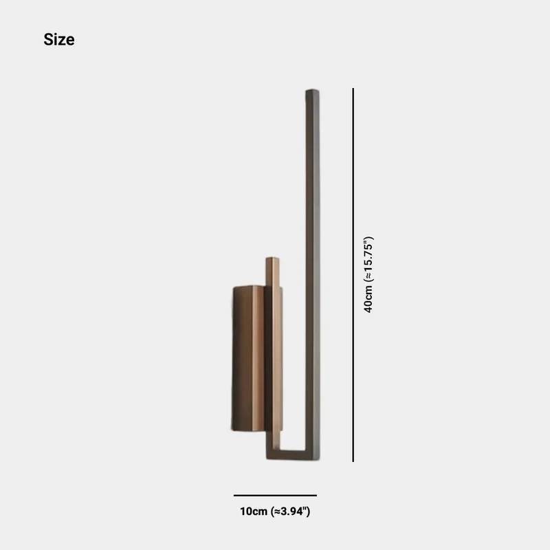 Wall Lamp Minimalist Copper Full Spectrum LED, Black / Gold