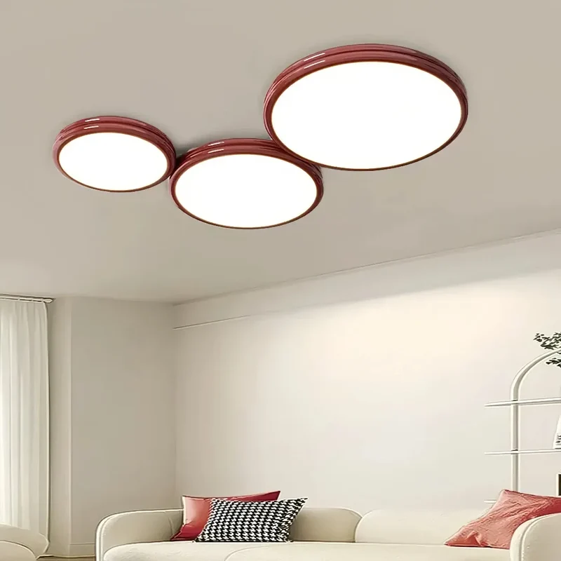 Moderne runde flache LED-Deckenleuchte, 3-flammig, für Wohnzimmer