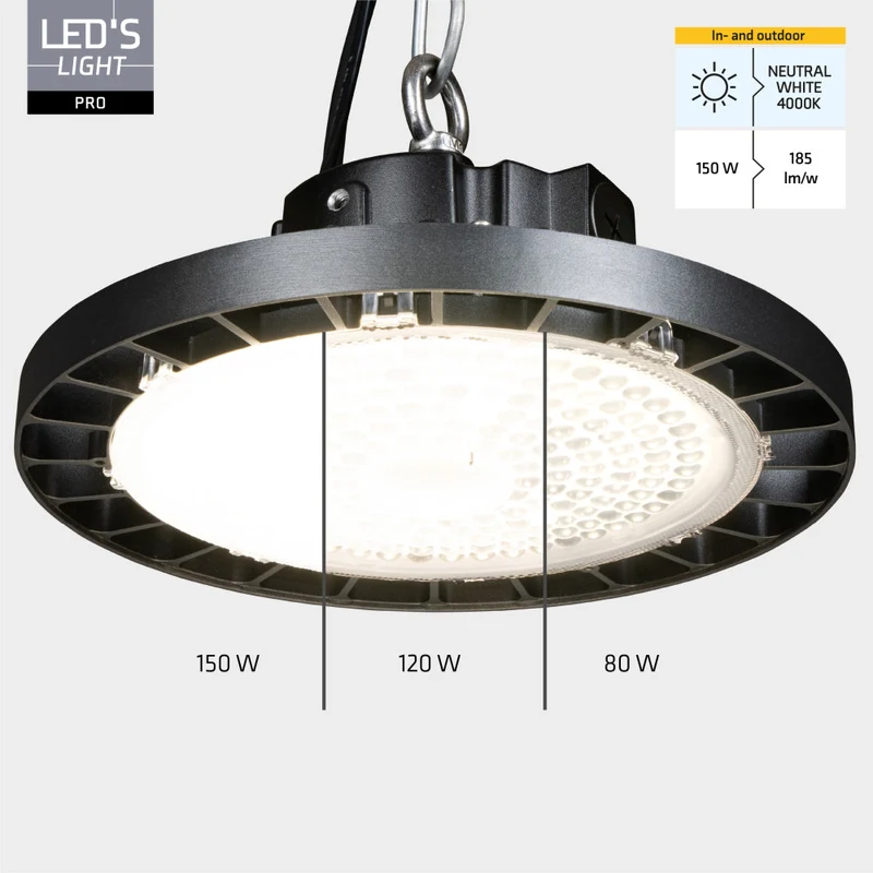 High Bay - 150W 27750lm 4000K - MOSO Driver - IP65 IK10 - Dimmbar