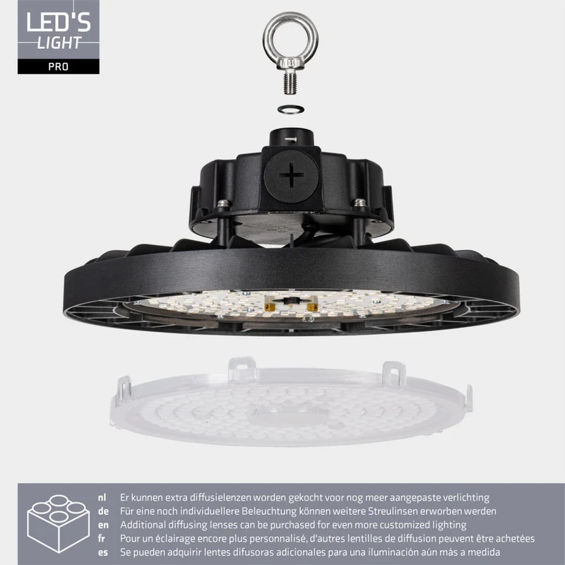 High Bay - 150W 27750lm 4000K - MOSO Driver - IP65 IK10 - Dimmbar