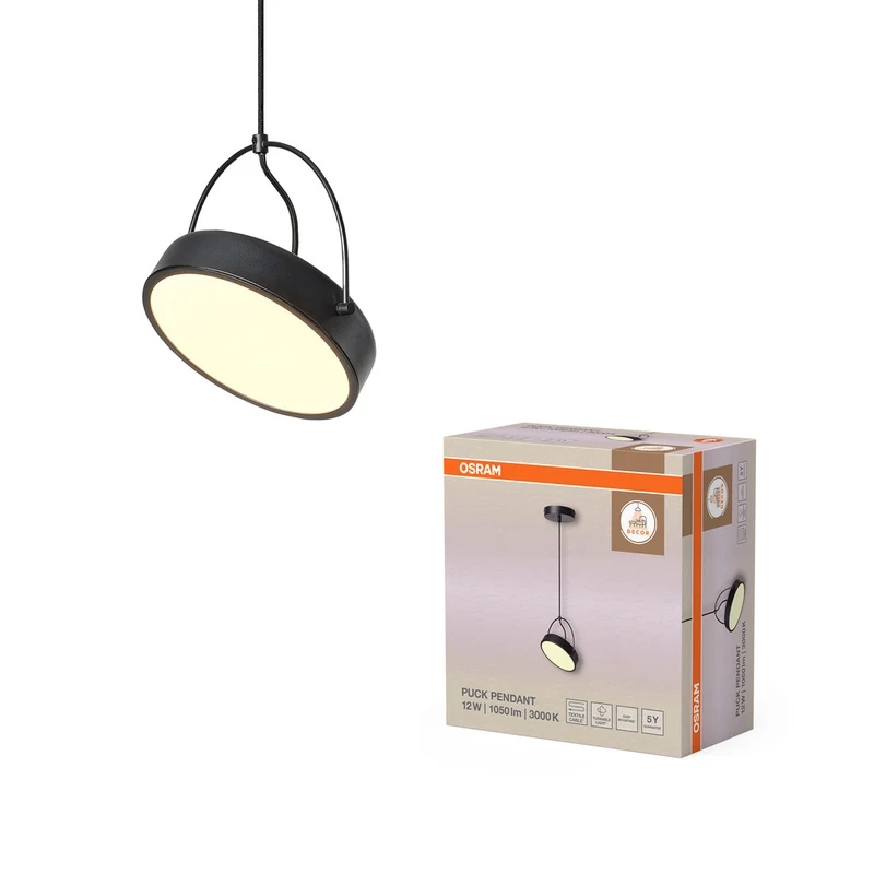 OSRAM DECOR Puck Pendelleuchte 12W Schwarz