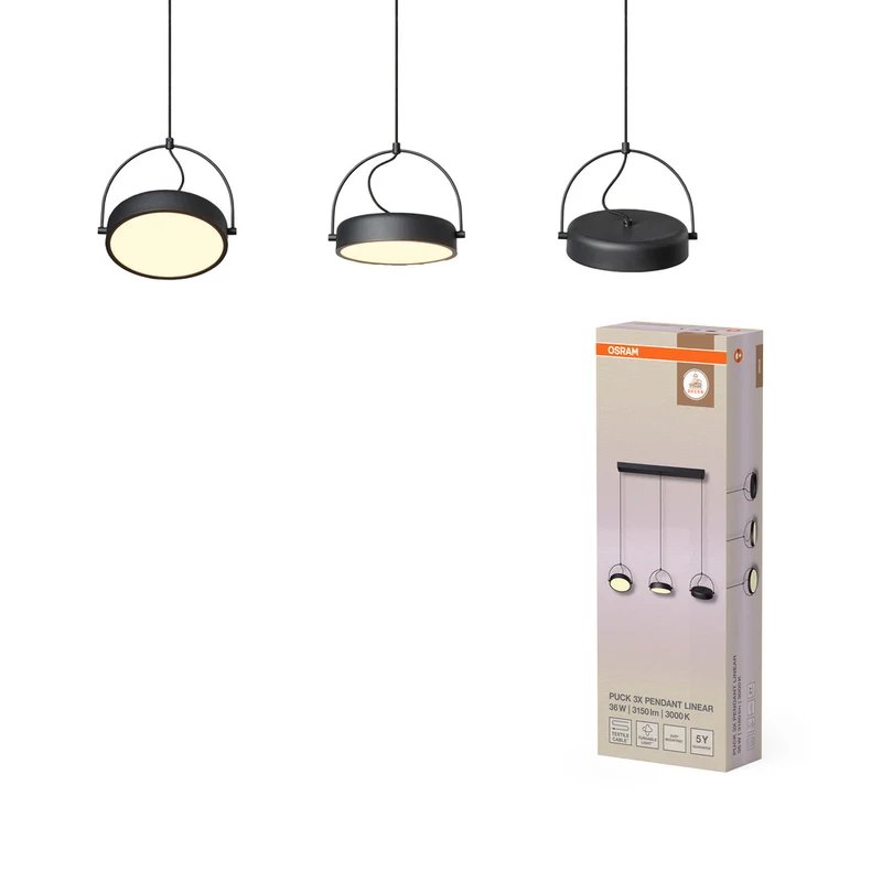 OSRAM DECOR Puck 3x Pendelleuchte 36W Schwarz