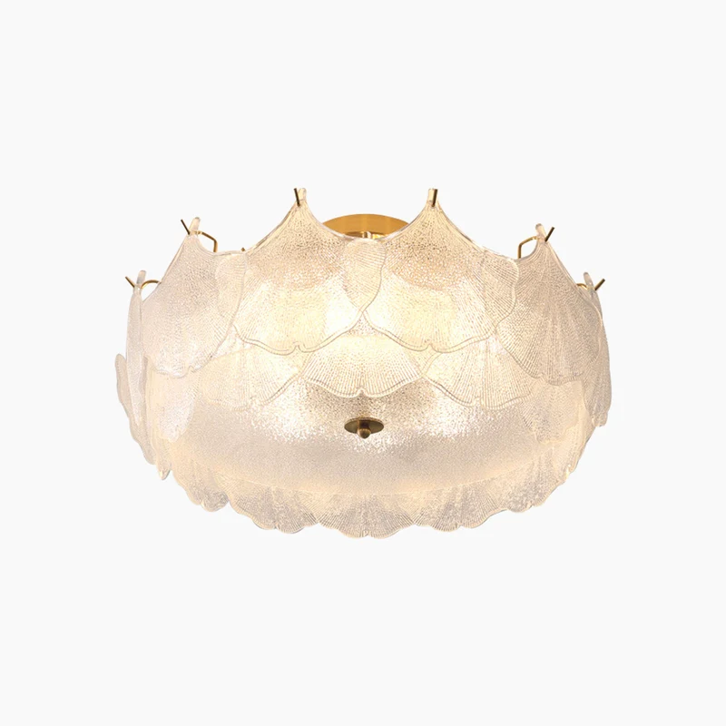 Chandelier/Flush Mount Ceiling Light Unique Glass Ginkgo Leaf