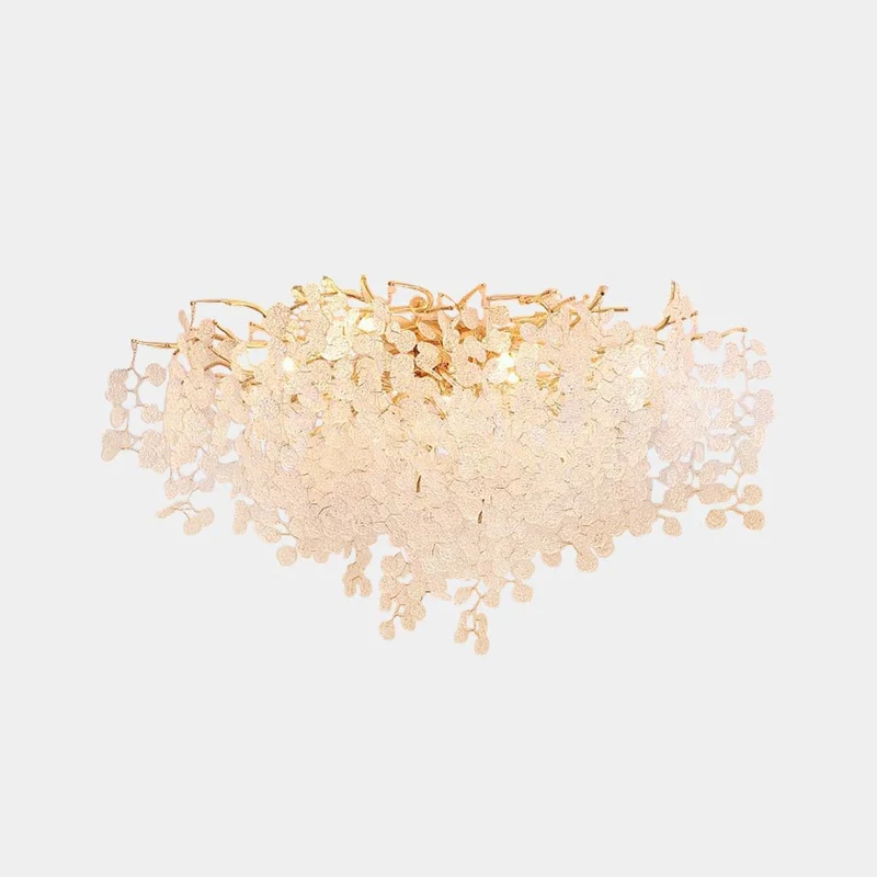 Flush Mount Chandelier Ceiling Light Modern Branch Glass Leaf