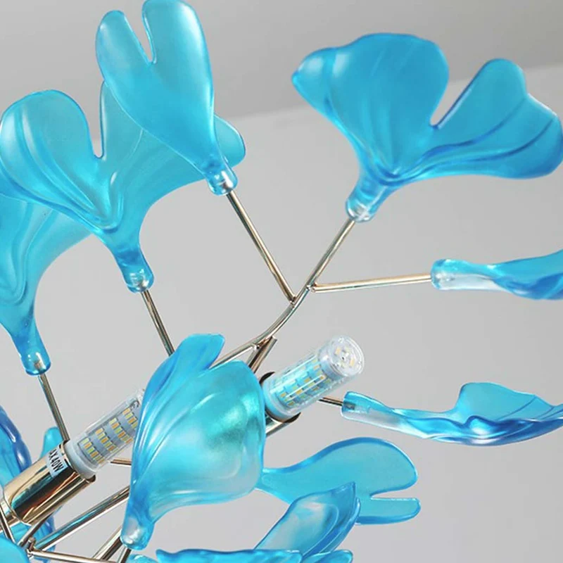 Chandelier Unique Elegant Acrylic Ginkgo Leaves, 3 Colors