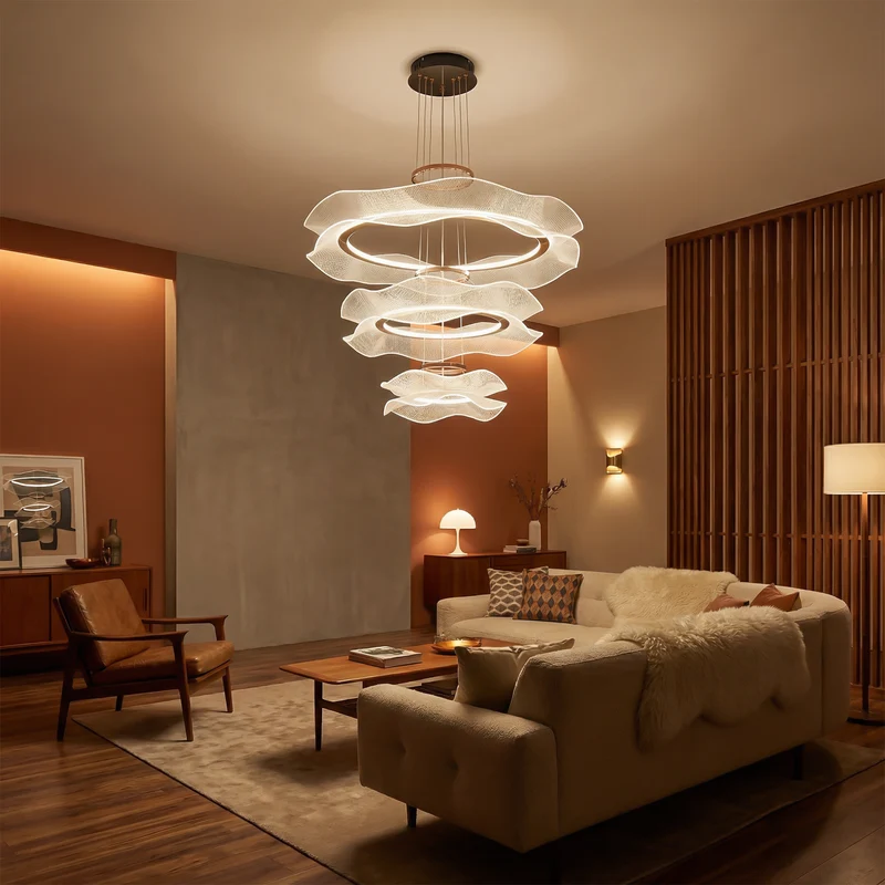 Moderne LED-Hängeleuchte aus Acryl für Wohnzimmer – Célino