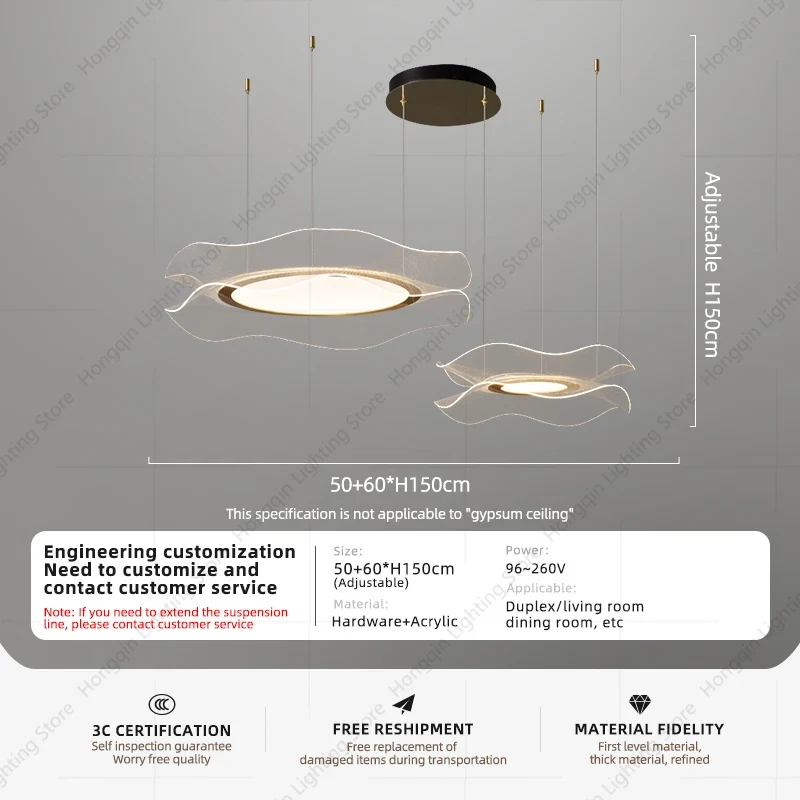 Moderne LED-Hängeleuchte aus Acryl für Wohnzimmer – Célino