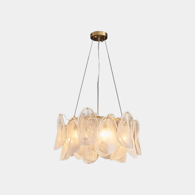 Chandelier Romantic French Frosted Glass Pearl