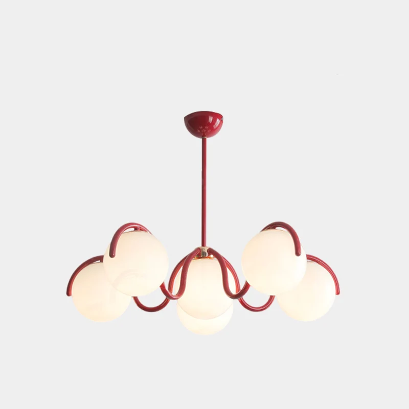 Chandelier Cream Curved Glass Ball Multi Globe
