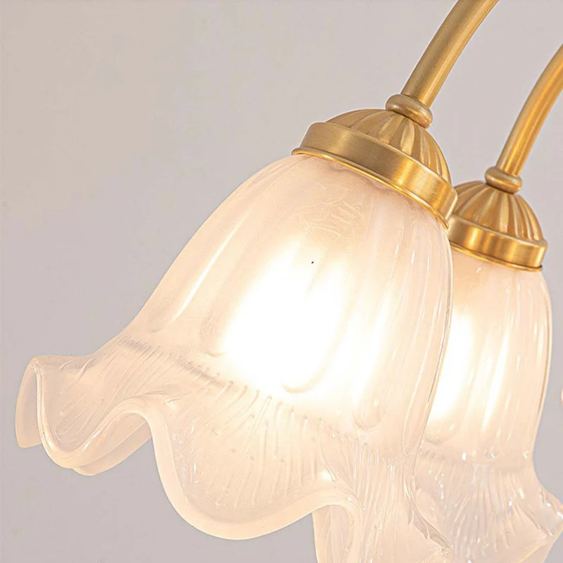 Chandelier French Glass Lily of the Valley Flower Gold Branch