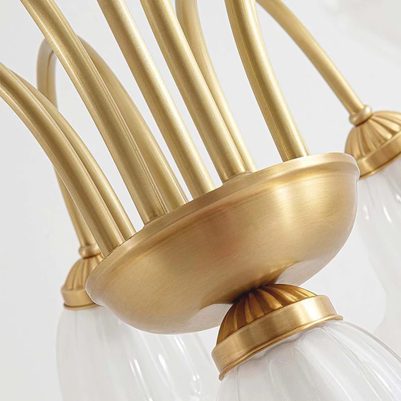 Chandelier French Glass Lily of the Valley Flower Gold Branch