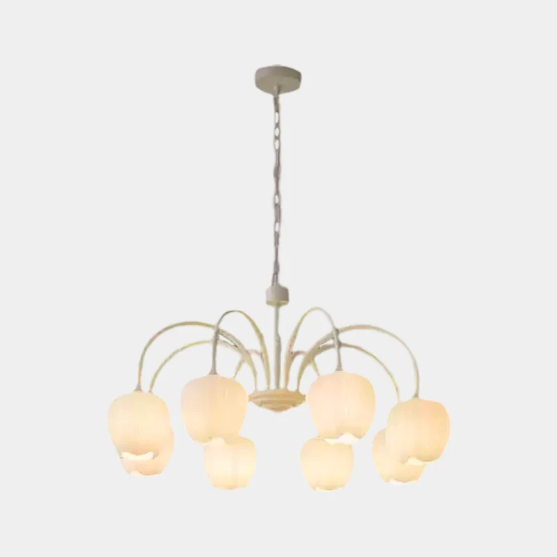 Chandelier Nordic Cream Branch Glass Tulip Flower