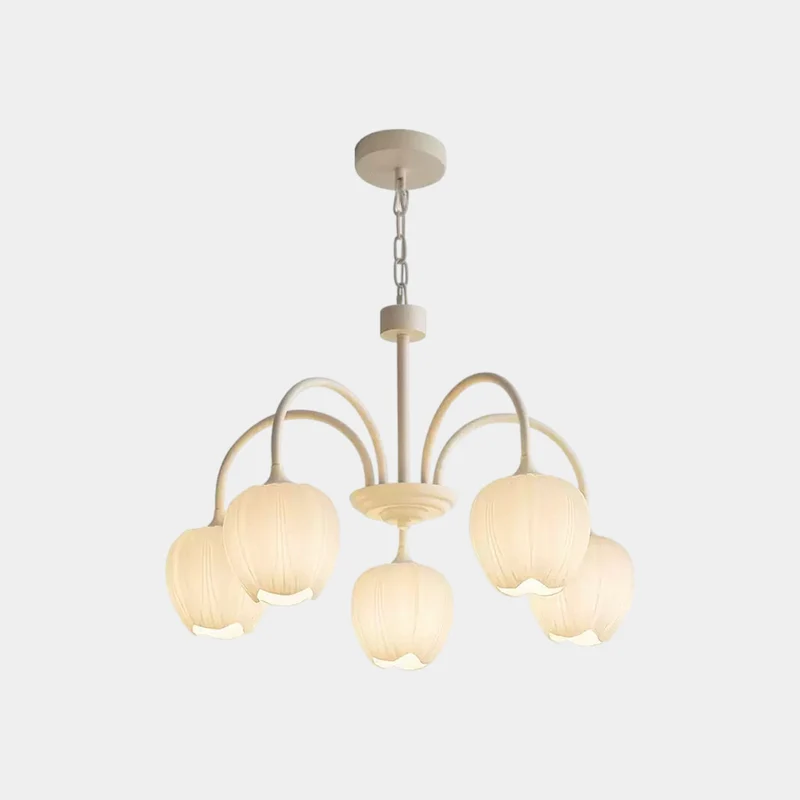Chandelier Nordic Cream Branch Glass Tulip Flower