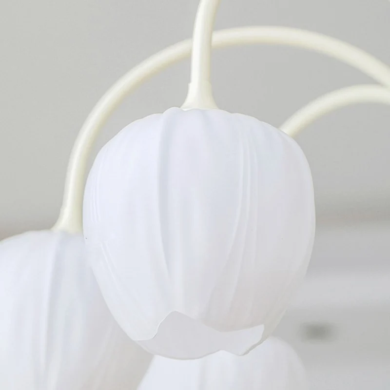 Chandelier Nordic Cream Branch Glass Tulip Flower