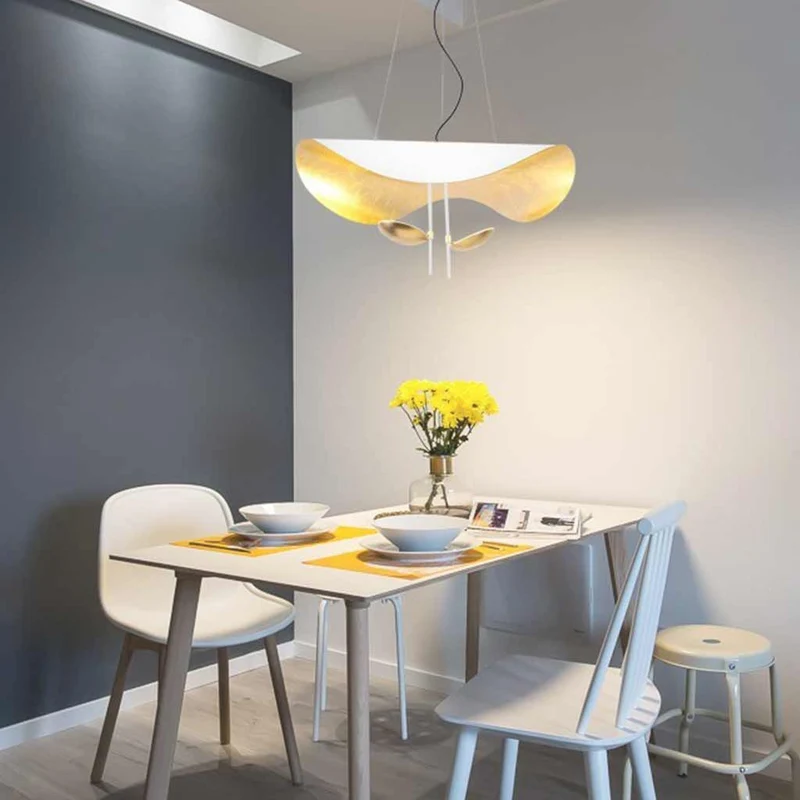Pendant Light Italian Unique Metal Flying Saucer, Black / White