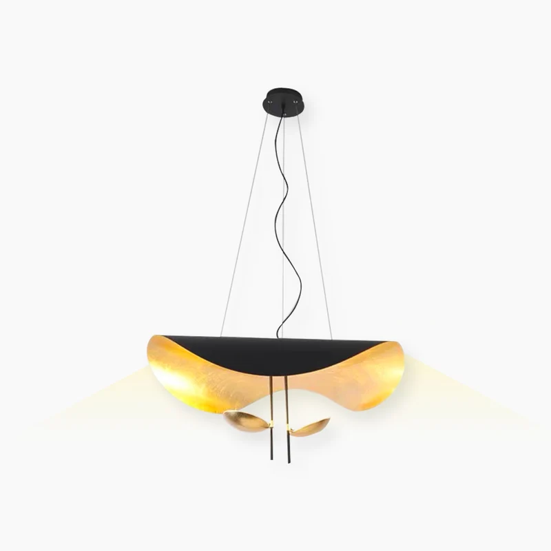 Pendant Light Italian Unique Metal Flying Saucer, Black / White