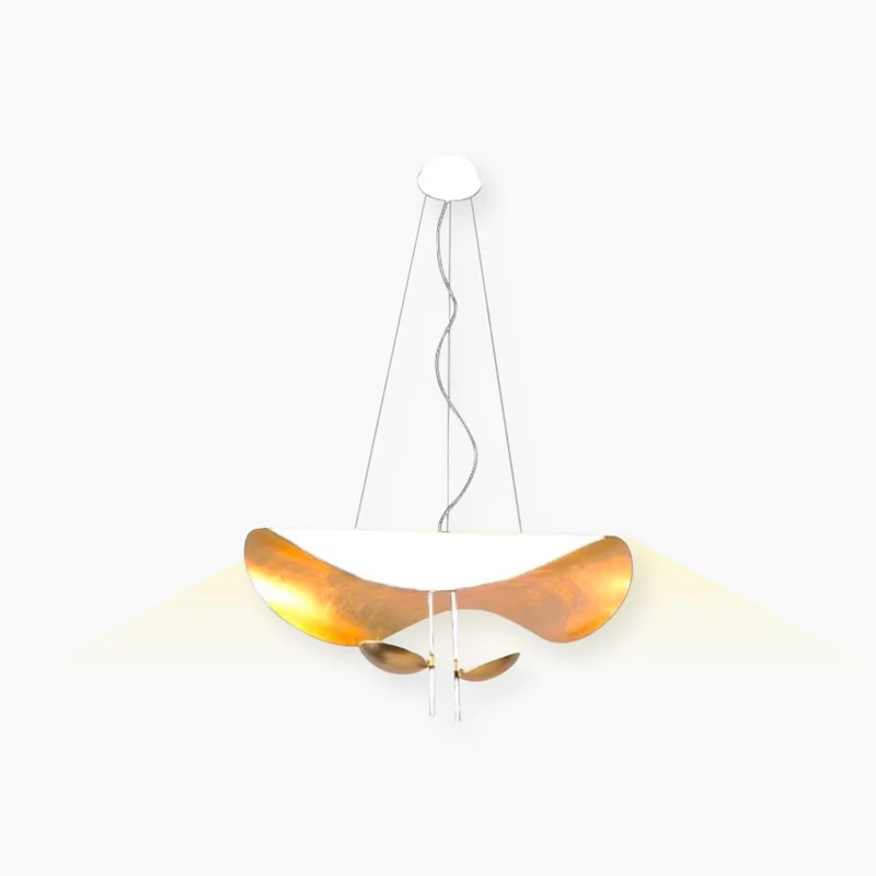 Pendant Light Italian Unique Metal Flying Saucer, Black / White