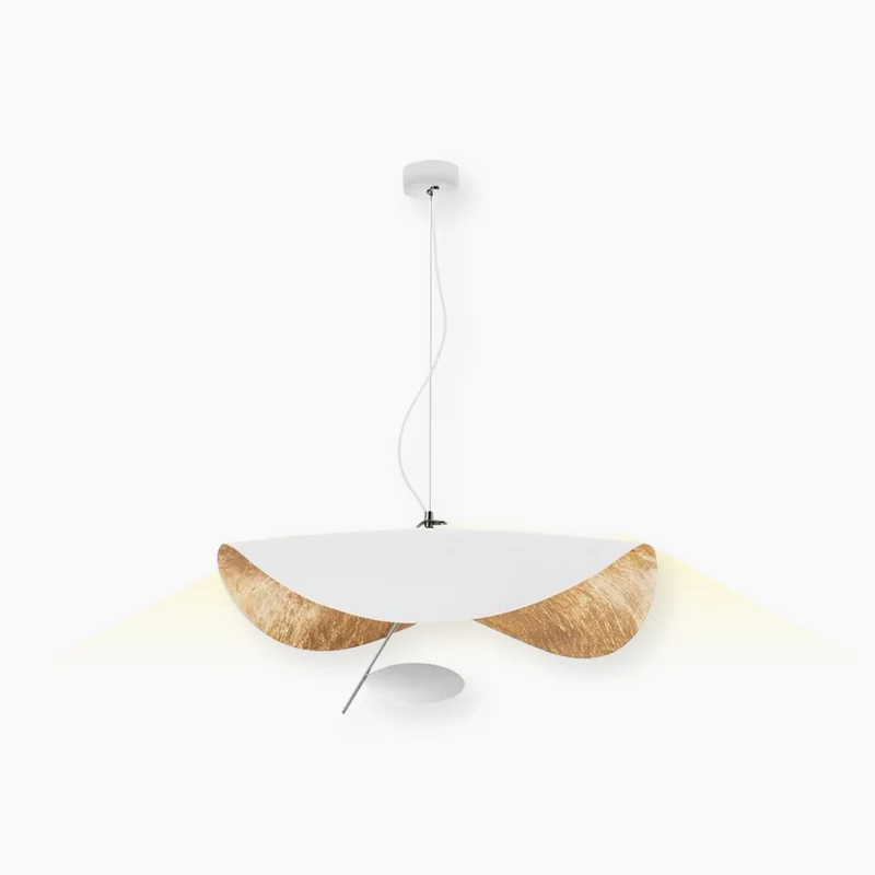 Pendant Light Italian Unique Metal Flying Saucer, Black / White
