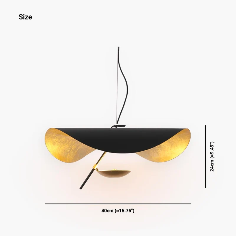 Pendant Light Italian Unique Metal Flying Saucer, Black / White
