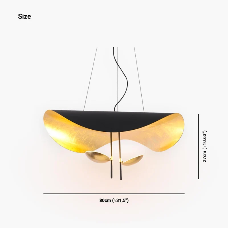 Pendant Light Italian Unique Metal Flying Saucer, Black / White