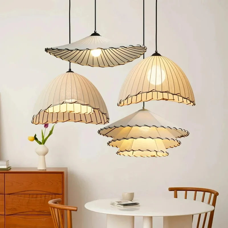 Design-Pendelleuchte aus Stoff im Boho-Stil für das Esszimmer