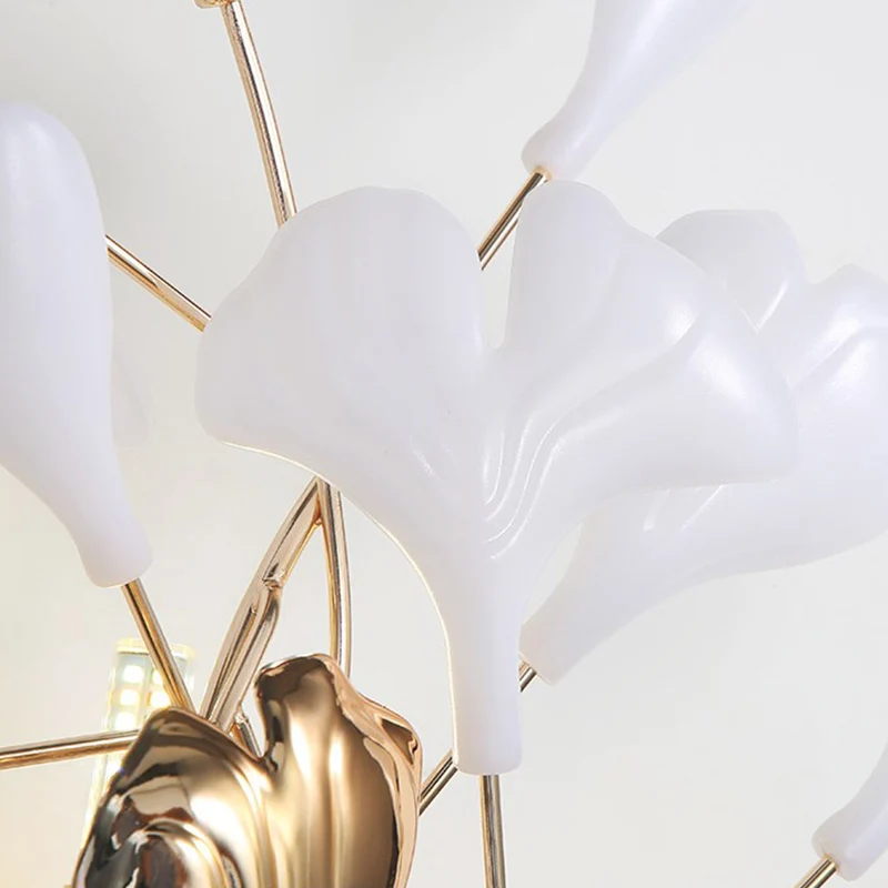 Wall Sconce Light Decorative Ceramic Ginkgo Leaves