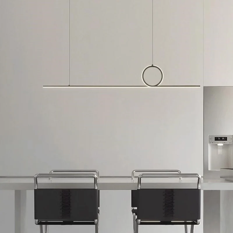 Pendant Light Minimalist Linear Loop Copper LED Dimmable