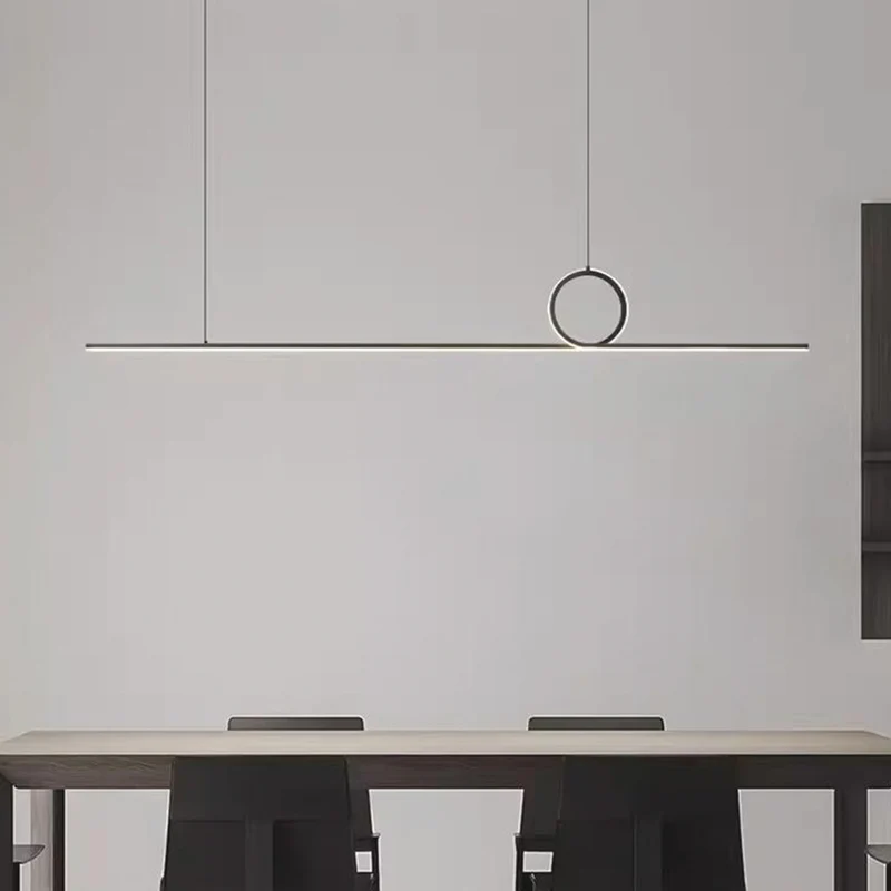 Pendant Light Minimalist Linear Loop Copper LED Dimmable