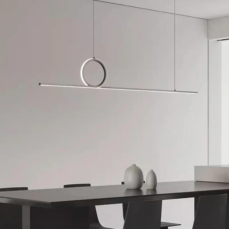 Pendant Light Minimalist Linear Loop Copper LED Dimmable