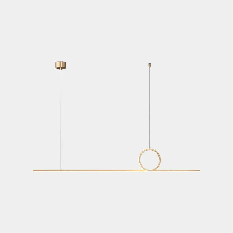 Pendant Light Minimalist Linear Loop Copper LED Dimmable