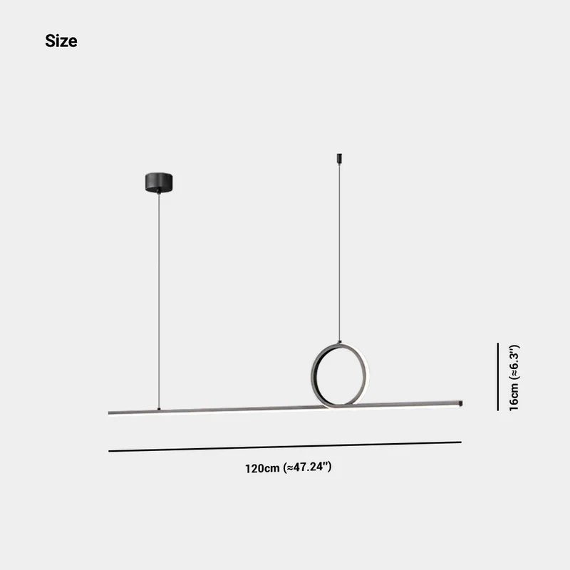 Pendant Light Minimalist Linear Loop Copper LED Dimmable