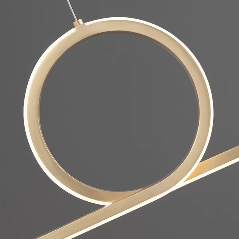 Pendant Light Minimalist Linear Loop Copper LED Dimmable