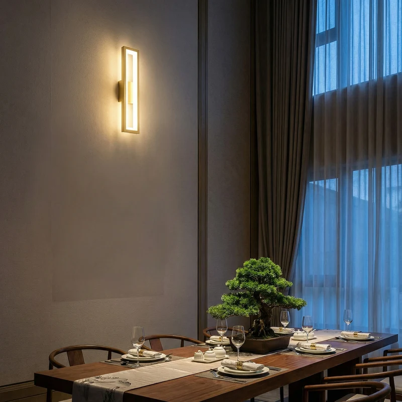 Moderne LED-Wandleuchte aus goldenem Aluminium, wasserdicht – Vivarise