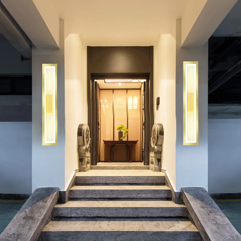 Moderne LED-Wandleuchte aus goldenem Aluminium, wasserdicht – Vivarise