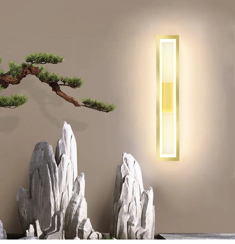 Moderne LED-Wandleuchte aus goldenem Aluminium, wasserdicht – Vivarise