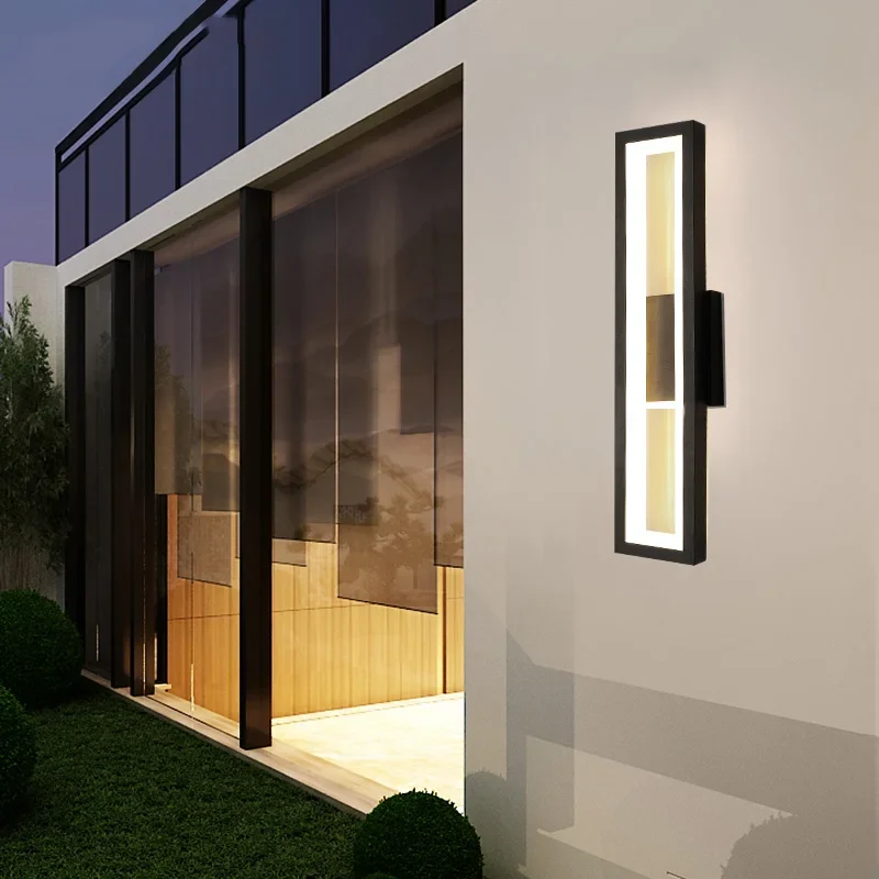 Moderne LED-Wandleuchte aus goldenem Aluminium, wasserdicht – Vivarise