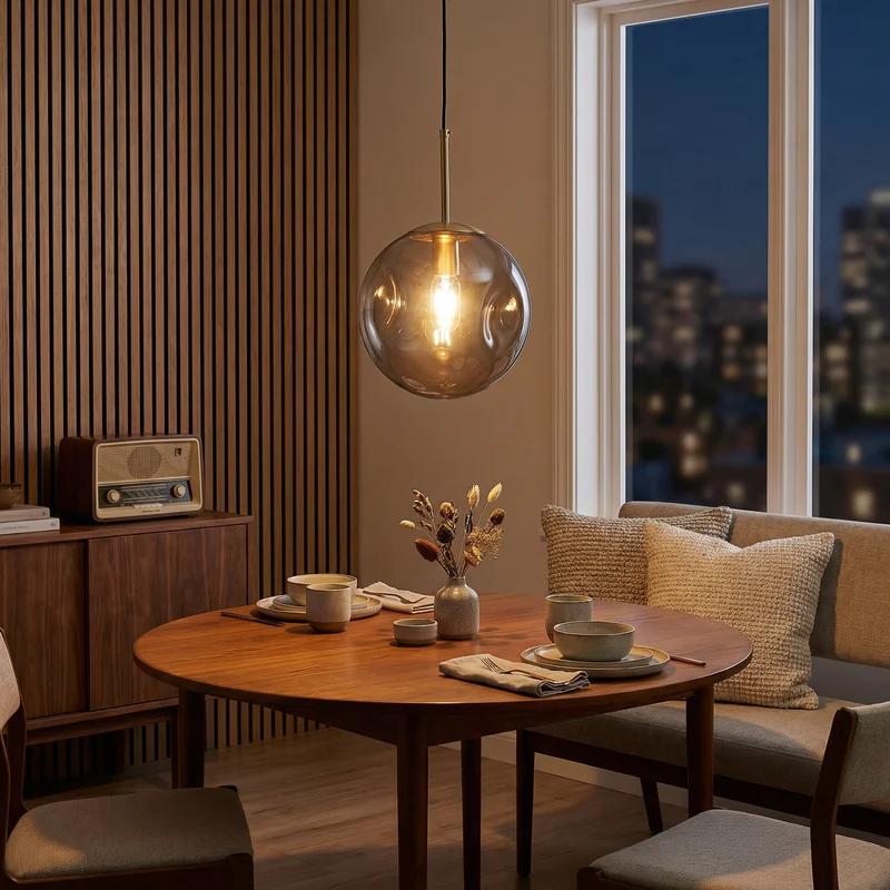 Nordische Glas-Hängelampe für Wohnzimmer und Schlafzimmer – Orbalya