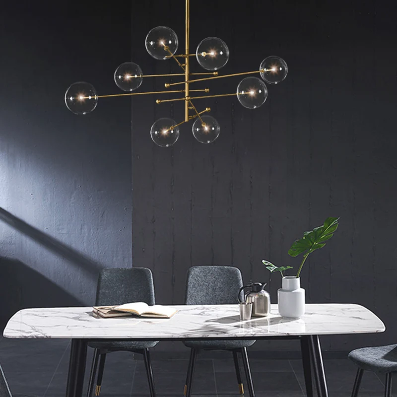 Chandelier Geometric Artistic Clear Glass Sputnik Ball Bubble