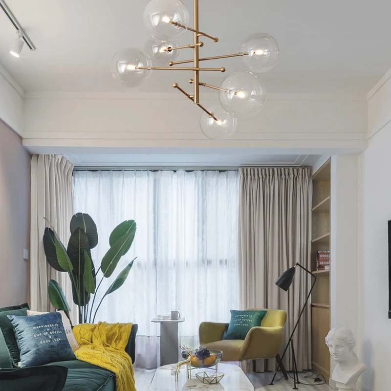 Chandelier Geometric Artistic Clear Glass Sputnik Ball Bubble
