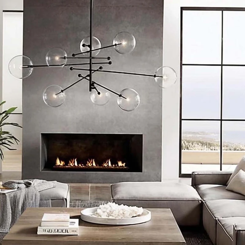Chandelier Geometric Artistic Clear Glass Sputnik Ball Bubble