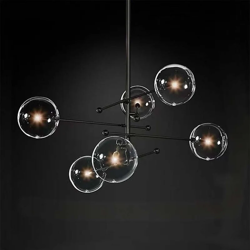 Chandelier Geometric Artistic Clear Glass Sputnik Ball Bubble