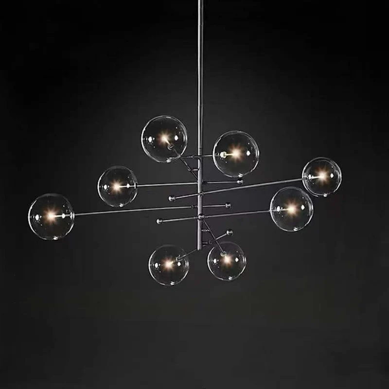 Chandelier Geometric Artistic Clear Glass Sputnik Ball Bubble
