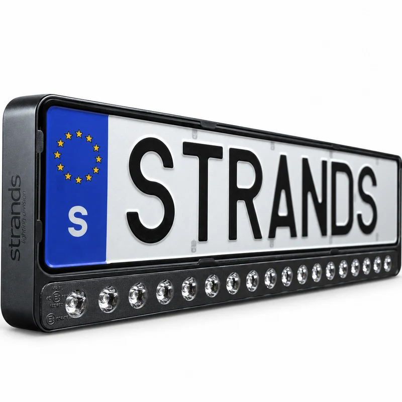 Strands Nuuk E-Line LED-Lichtleiste für Nummernschilder, schwarz, dunkle Linse