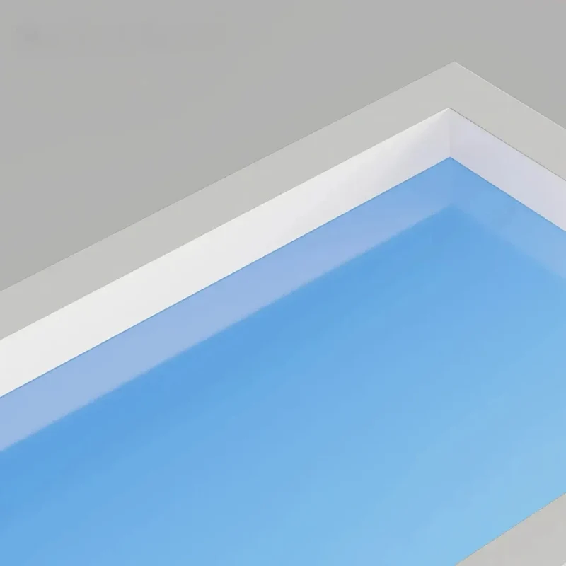 Flache rechteckige LED-Deckenleuchte mit Sonnenlicht-Optik