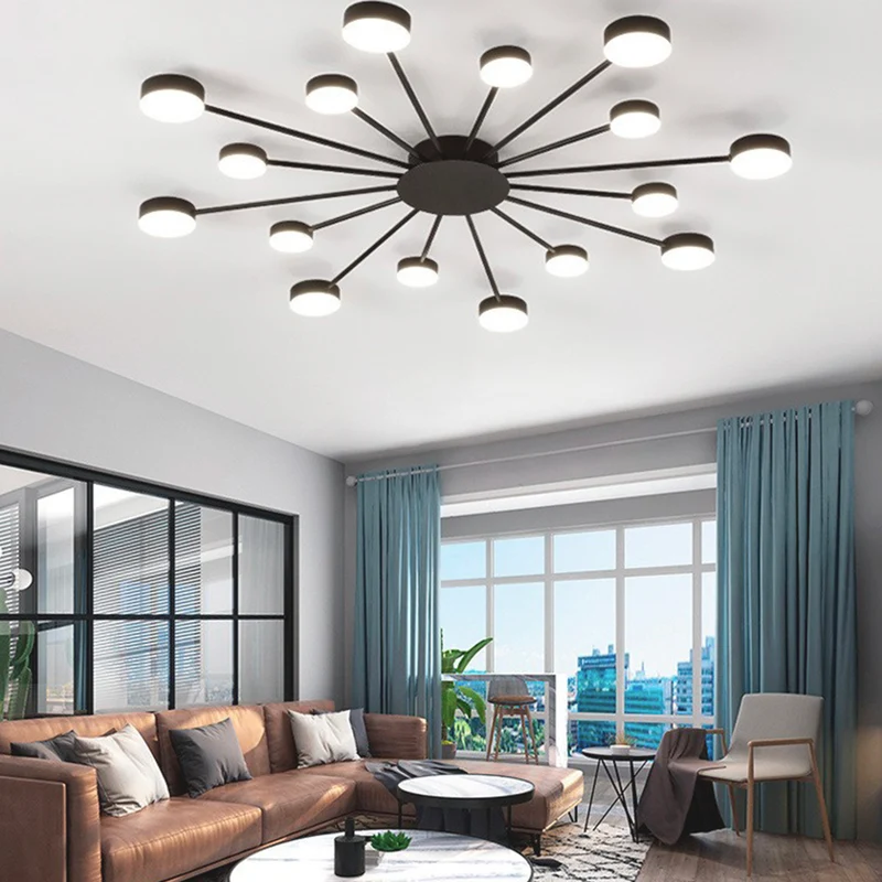 Ceiling Light Modern Unique Sputnik LED, Black / Gold