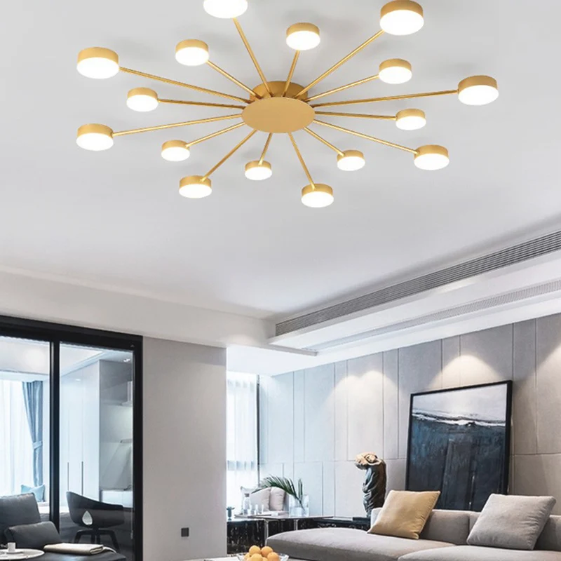 Ceiling Light Modern Unique Sputnik LED, Black / Gold